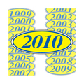 Ez Line Blue & Yellow Oval Year Model Signs: 2020 Pk 198-B-20